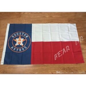 Houston Astros Texas Flag MLB Baseball Man Cave Decor Wall Banner‎ 5x3' New
